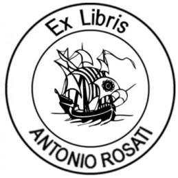 Impronta timbro ex libris rotondo personalizzato