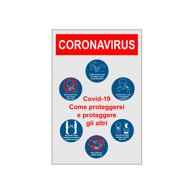 Cartello per COVID-19 MISURE PREVENTIVE CONTRO IL CORONAVIRUS