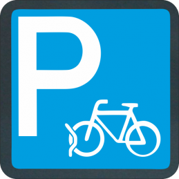 Tabella Parcheggio bicicletta realizzata in lamiera di ferro 10/10 scatolata con attacchi posteriori