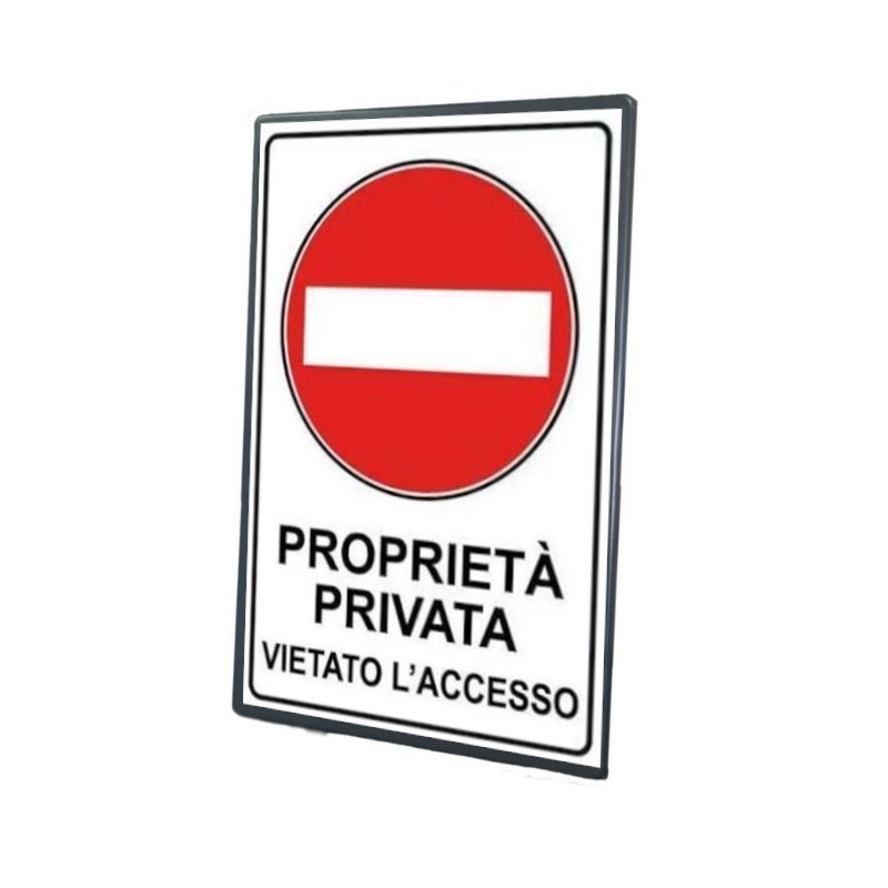 Tabella in lamiera "Proprietà privata vietato l'accesso"